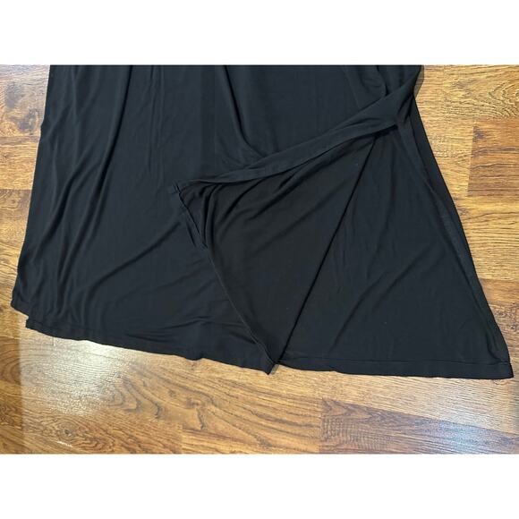 Matty M Women's Soft Knit V Neck Split Hem Maxi Dress Black Size XL Summer Style - Picture 5 of 8